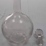 Antique engraved crystal wine carafe