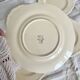 Set of 5 vintage earthenware flat plates stamped Longchamp beige color classic style