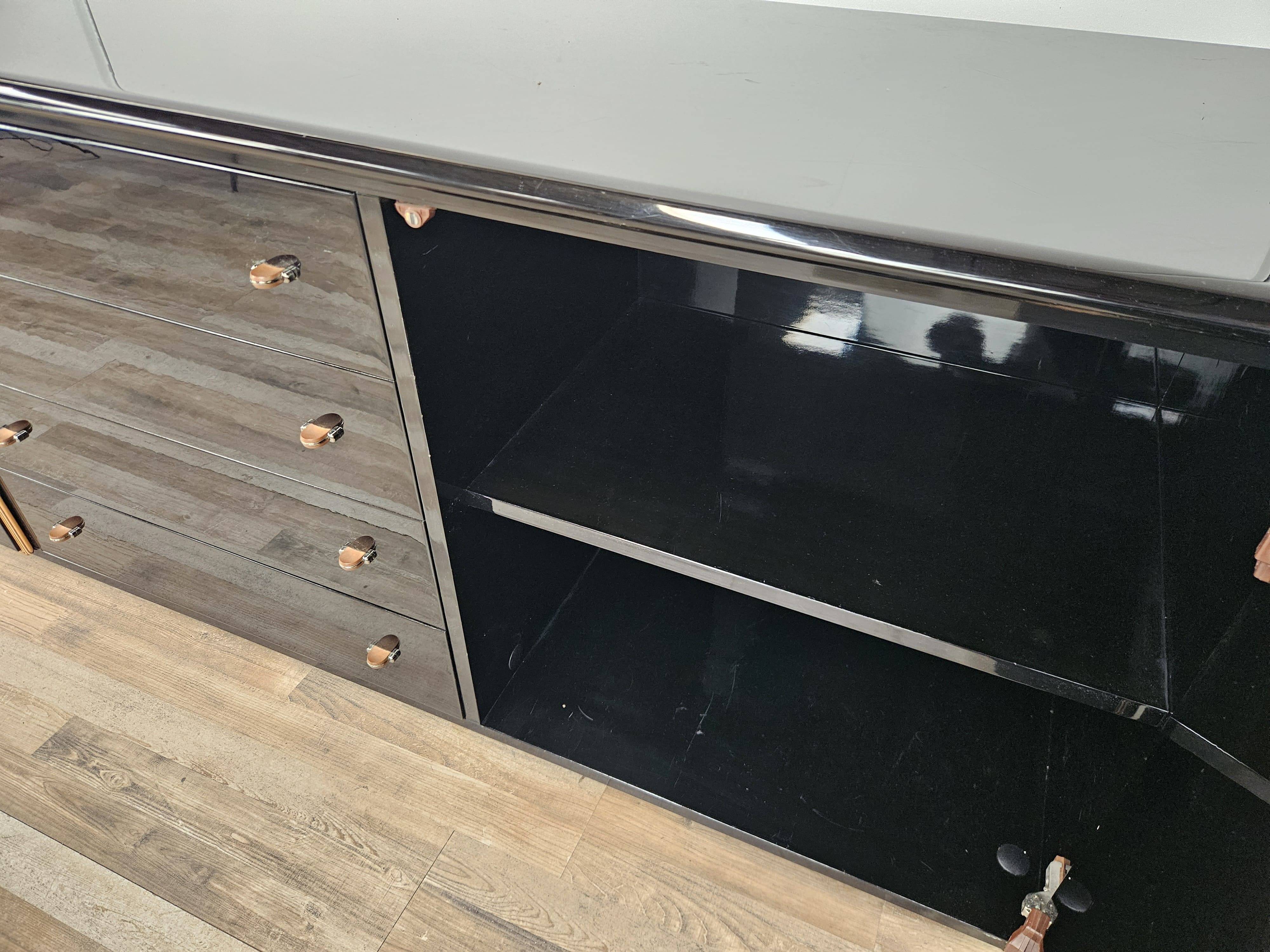 1970s Pierre Cardin sideboard in black lacquered wood