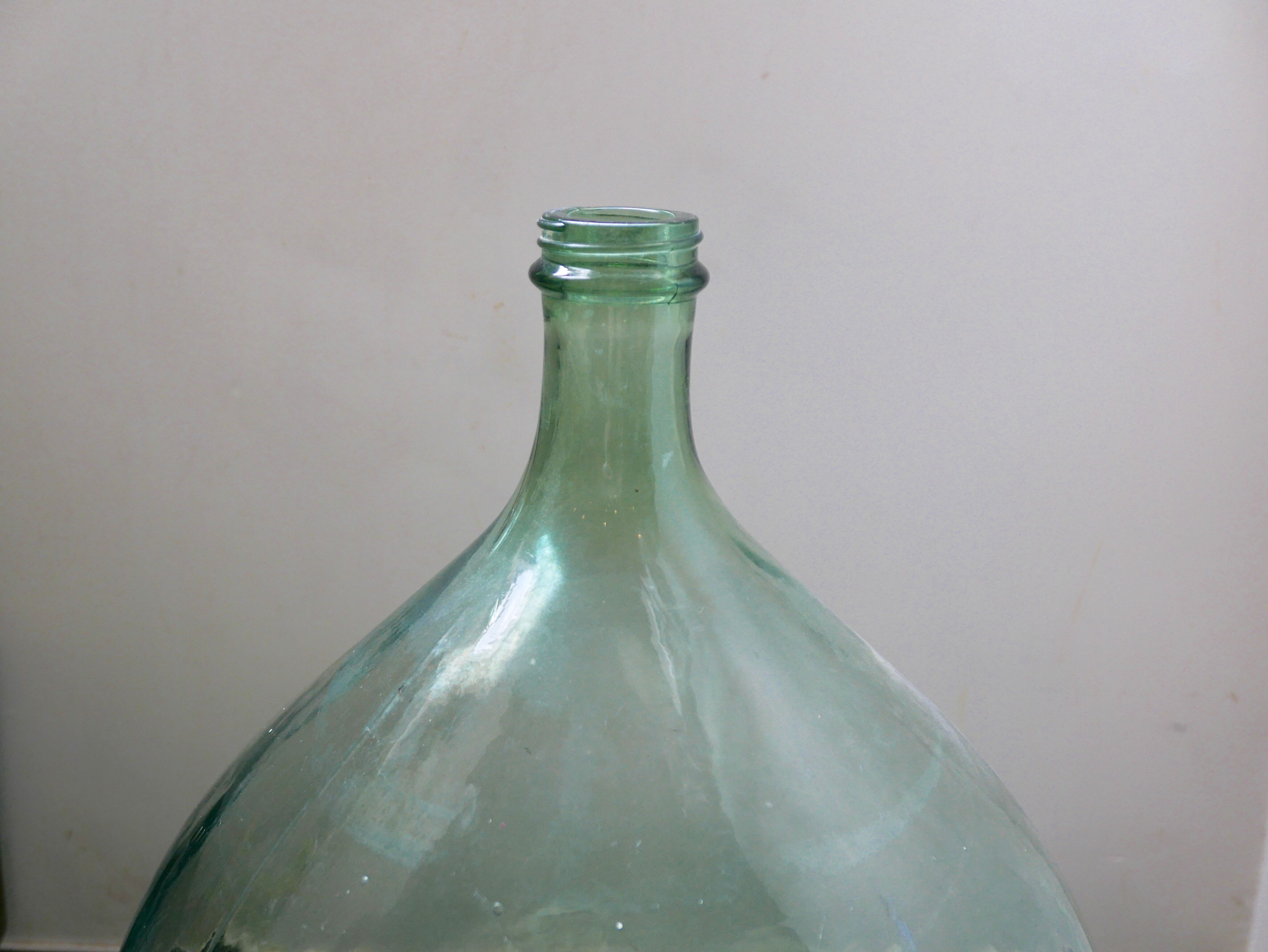 Demijohn 31 l 1/4 green blown glass