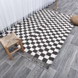 4x7 Checkered Handmade Wool Rug 137x214Cm SK 241436