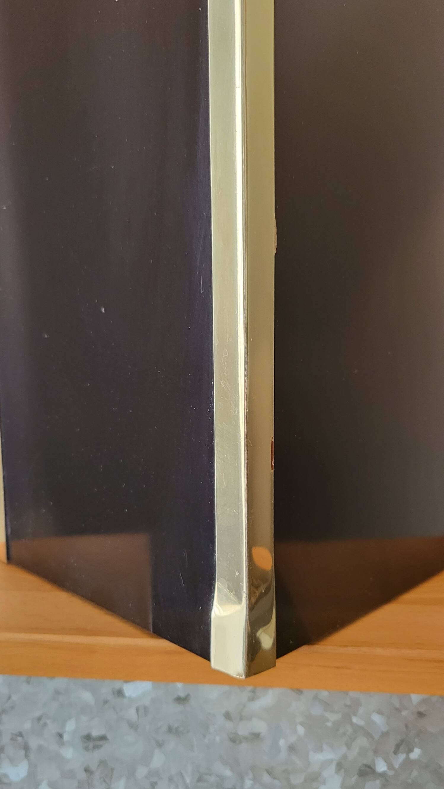 Executive table lamp, black and gold, Italian design 1970