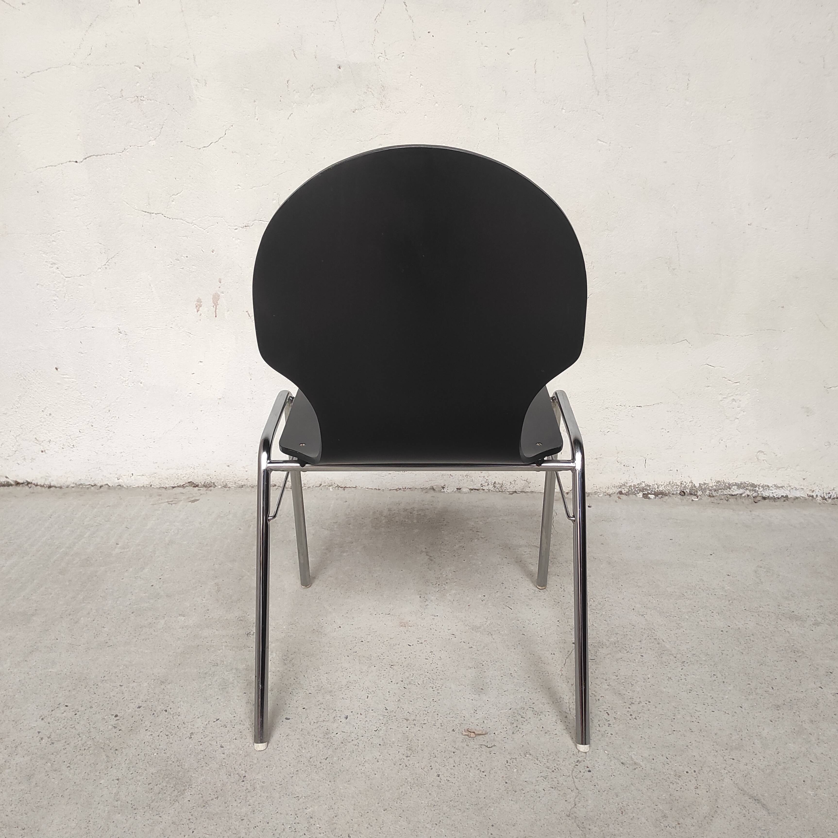 6 chaises plywood et chrome