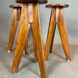 Set of 3 brutalist bar stools