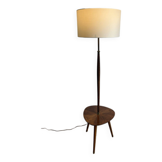 vintage floor lamp with shelf and tripod leg