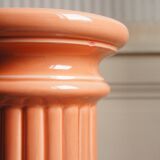 Coral glazed ceramic column