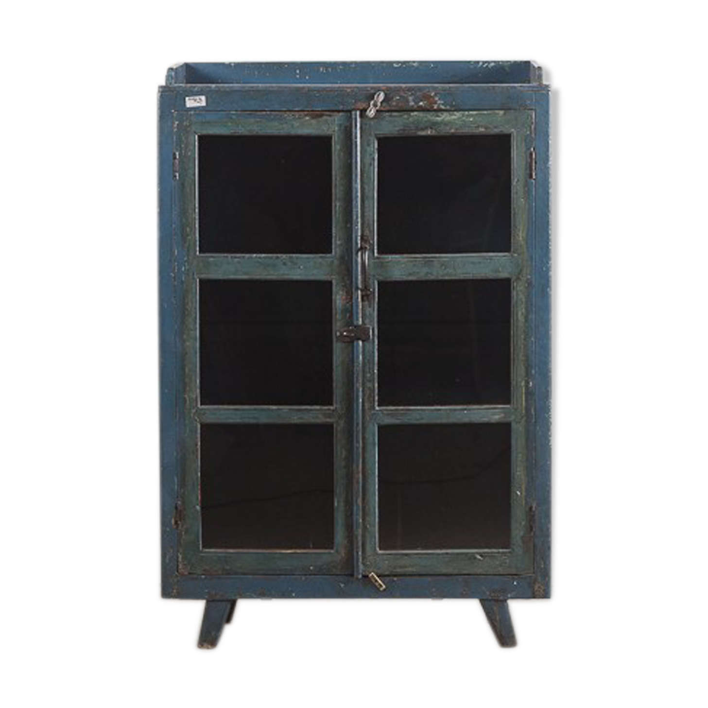Old wooden cupboard blue