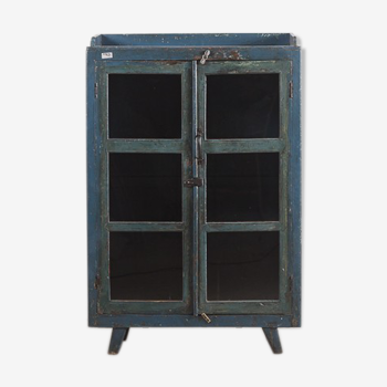 Old wooden cupboard blue