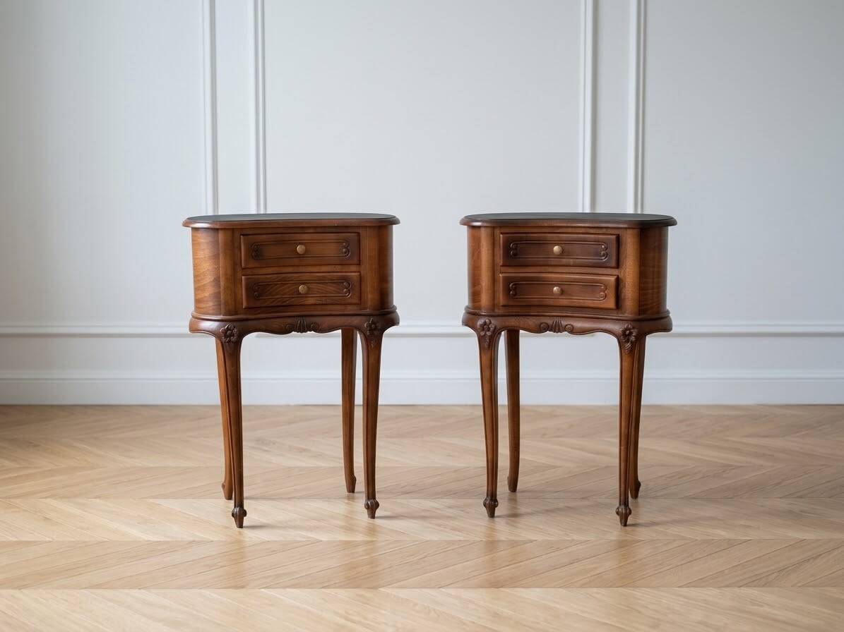 Pair of Louis XV nightstands in walnut