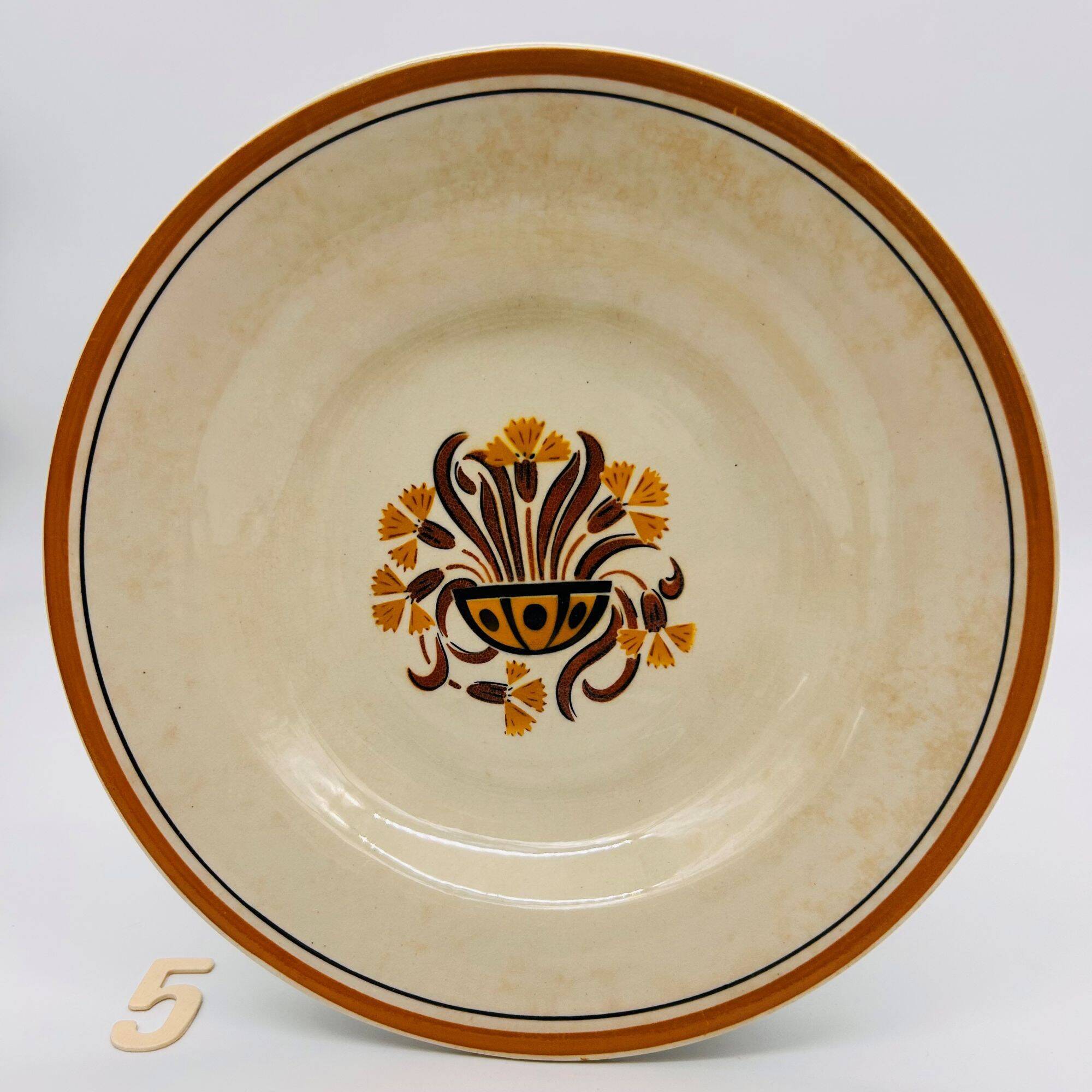 6 Deep Plates, Creil and Montereau – Pansy Model.
