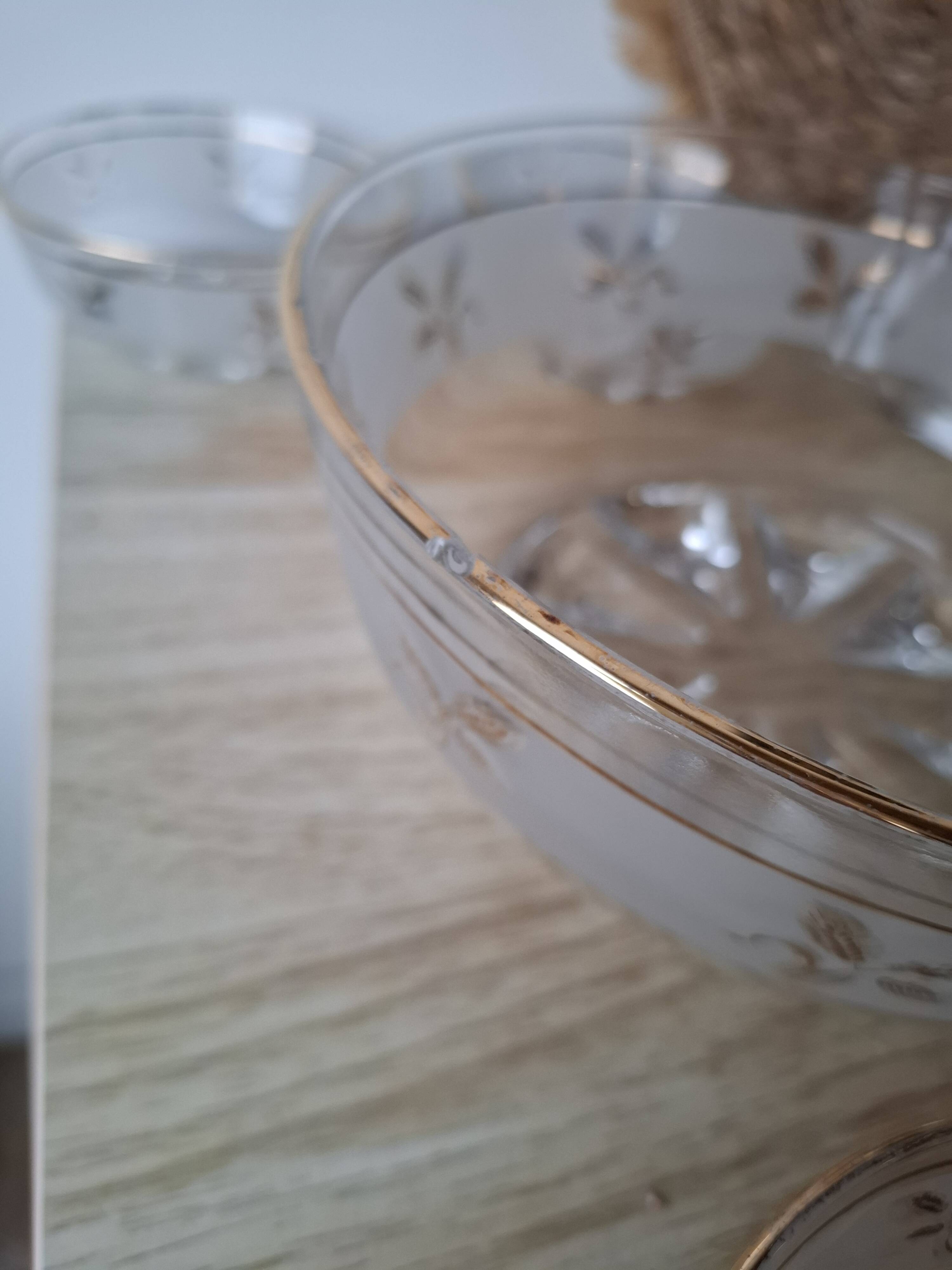 Vintage dessert service in cut glass