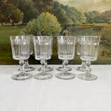 8 Baccarat cut crystal white wine glasses, Chicago model