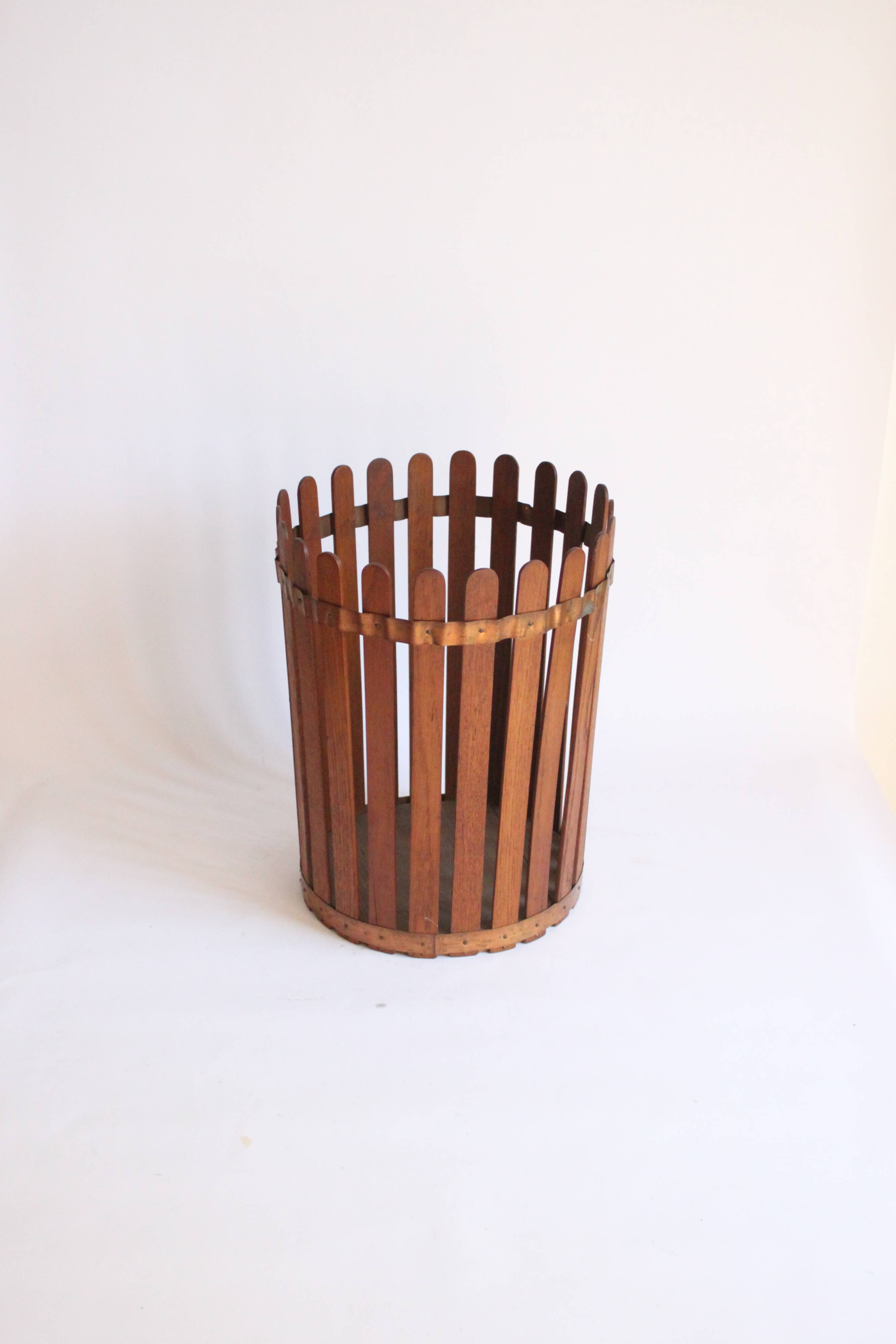 Mid century modern wooden paper bin, 1950s