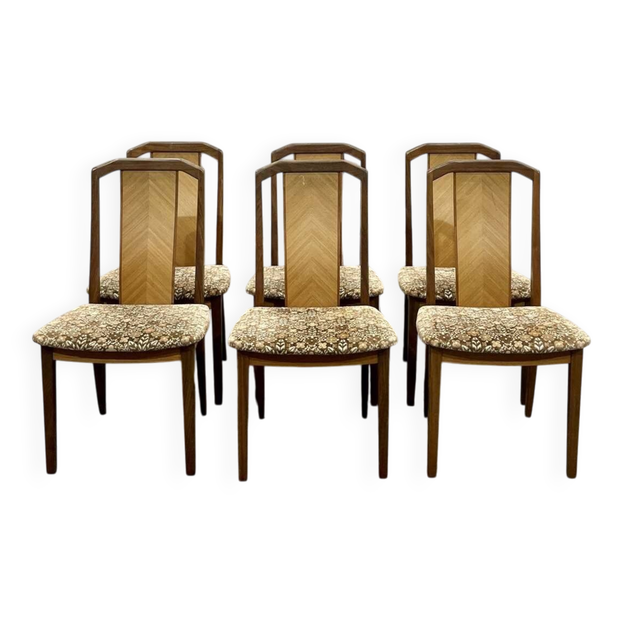 Set of 6 G-Plan teak chairs from the 1970s.