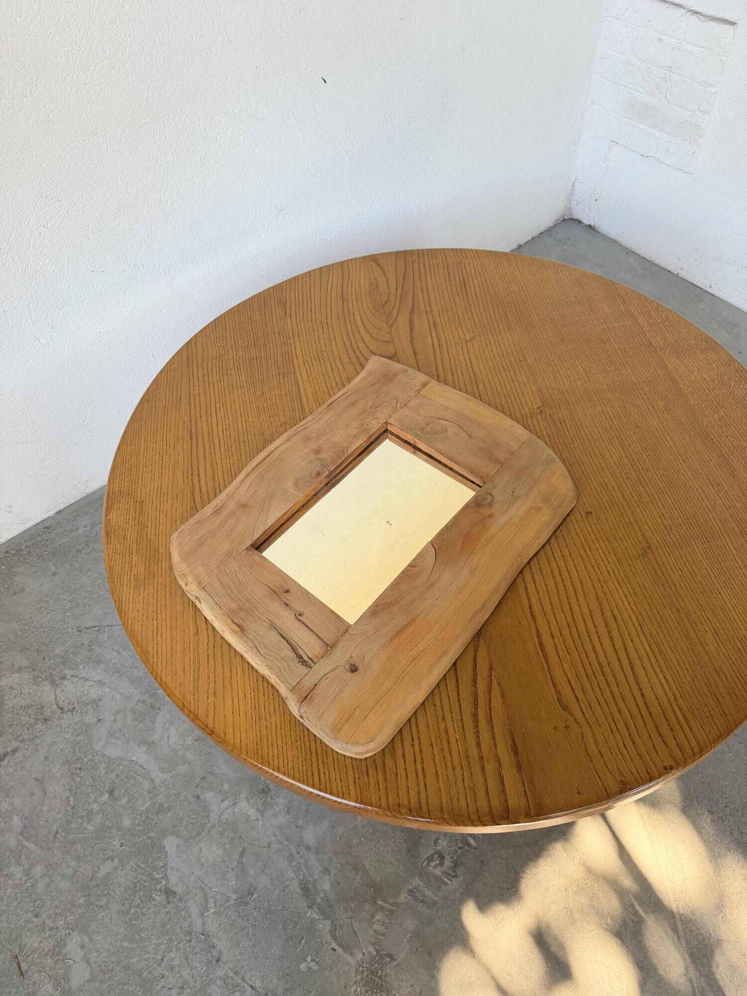 Brutalist organic mirror wood 1960s