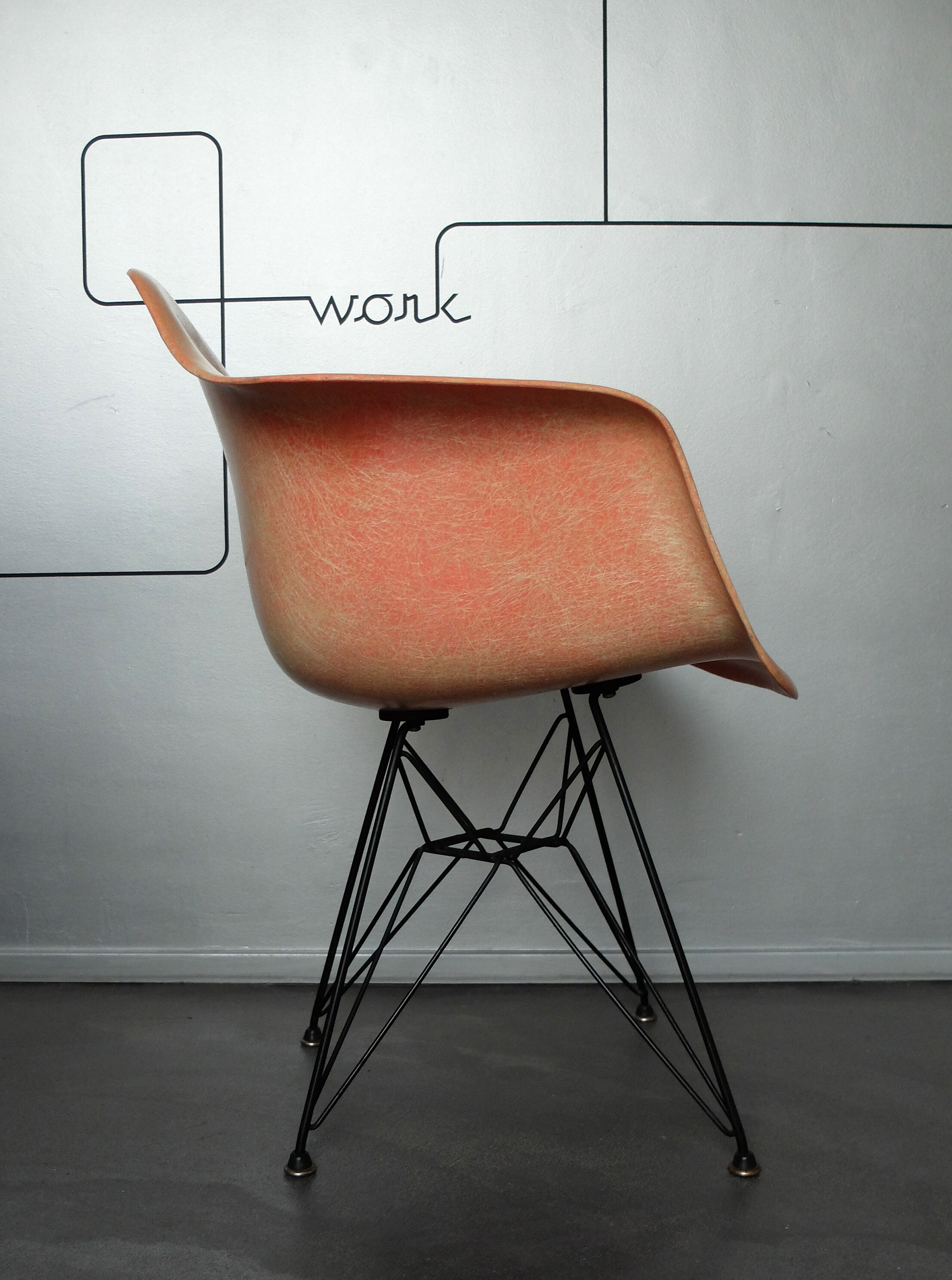 Fauteuil DAR par Charles & Ray Eames pour Zenith Plastics, red ou salmon, 1950