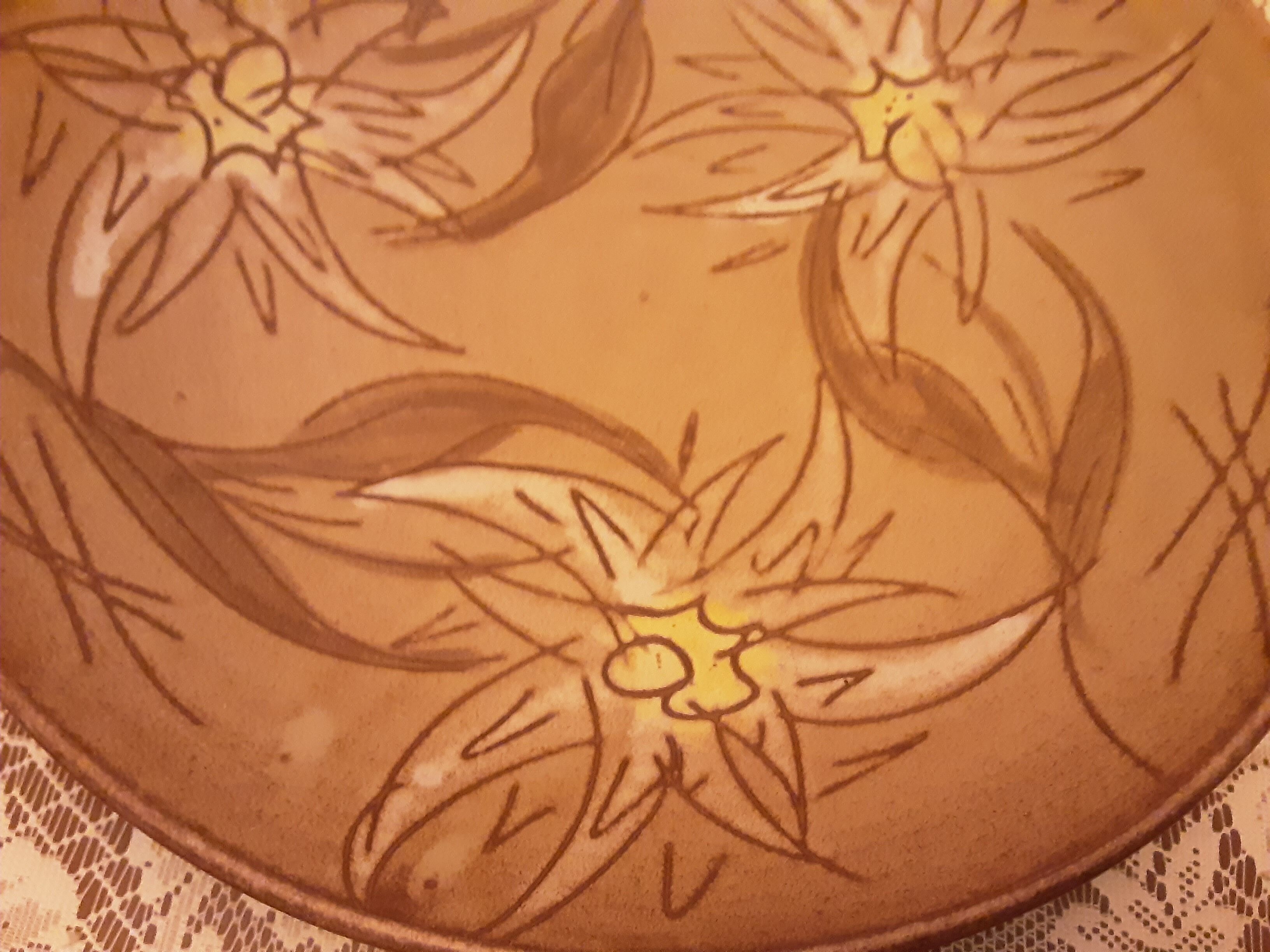 Dish ceramic cut vallauris handmade