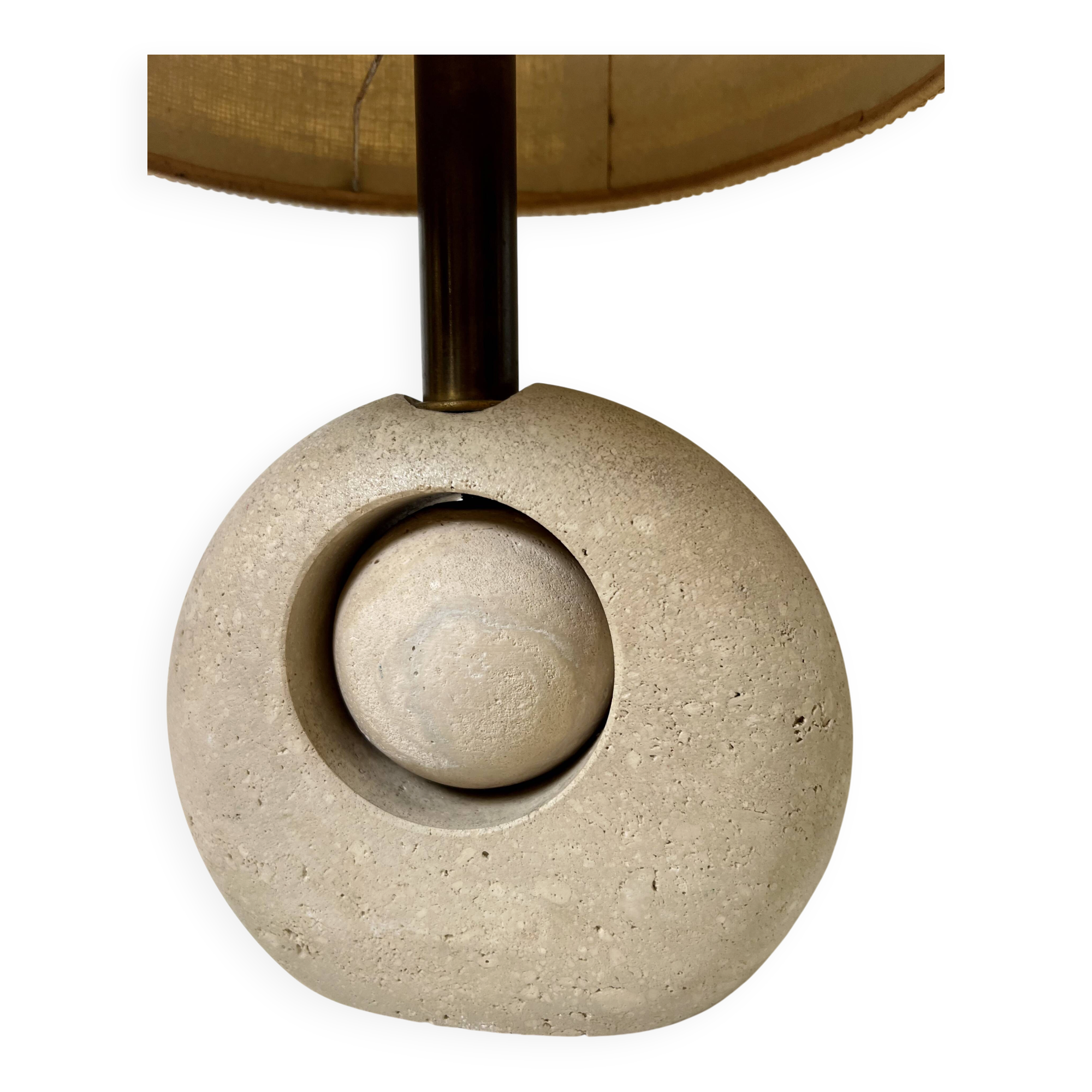 Mid-Century Travertin Table Lamp, Italy, 1960s