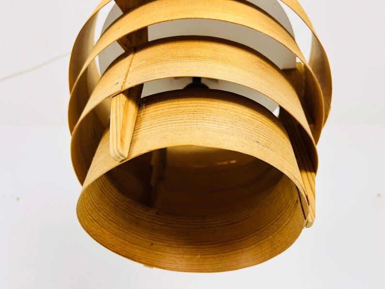 Wooden pendant lamp by Hans-Agne Jakobsson, Sweden, 1960s