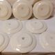 Set of 8 old flat plates from digoin sarreguemines earthenware factories - cannes model