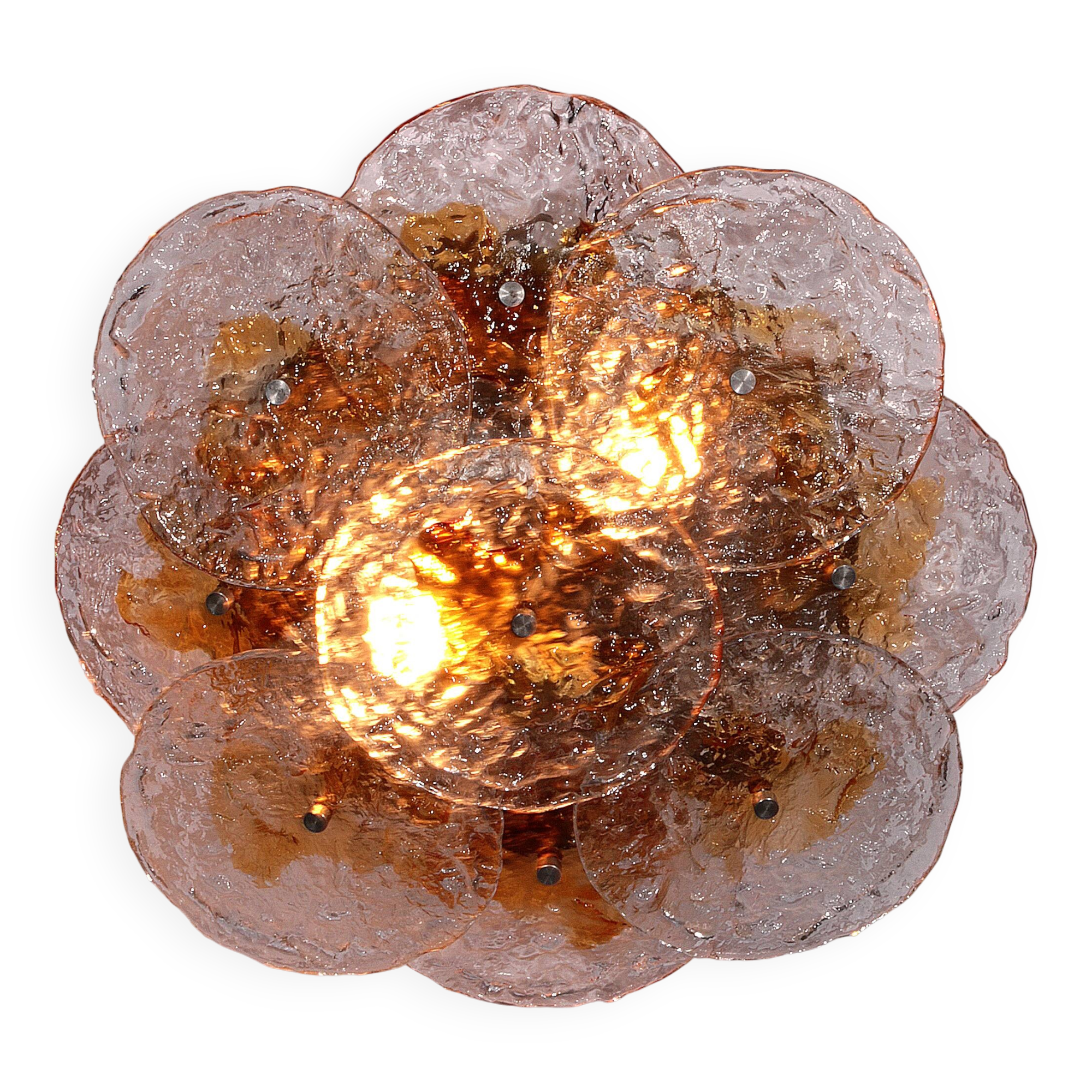 Large Flush Mount Murano Glass , Italy, 1970s