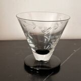 6 engraved art deco glasses