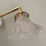 Vintage art deco frosted glass tulip wall light