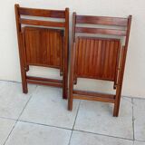 2 vintage wooden folding chairs from the 50s Romania