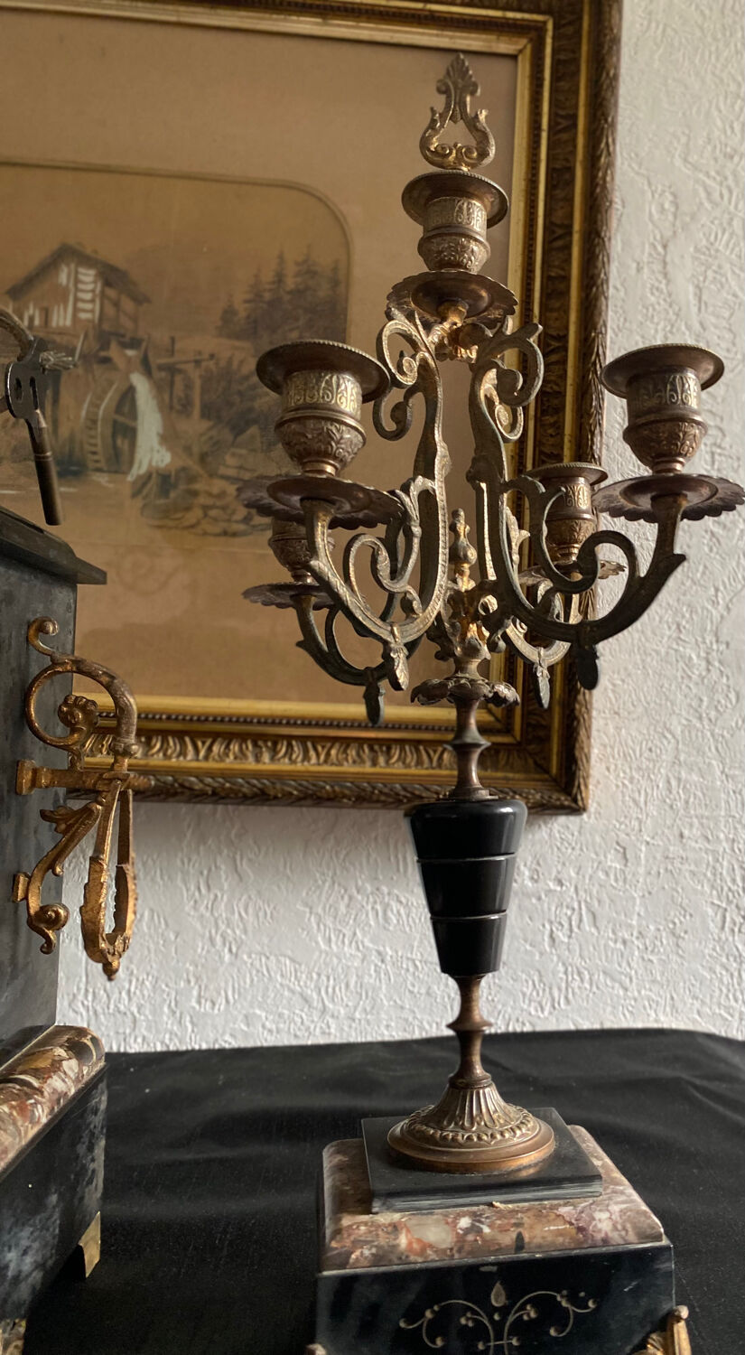 Dessus de cheminée 3 pièces époque Napoléon III