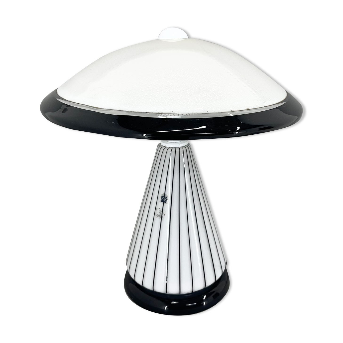 1980's Italian Mushroom Vetri Murano Glass Table Lamp by ZONCA, Labeled