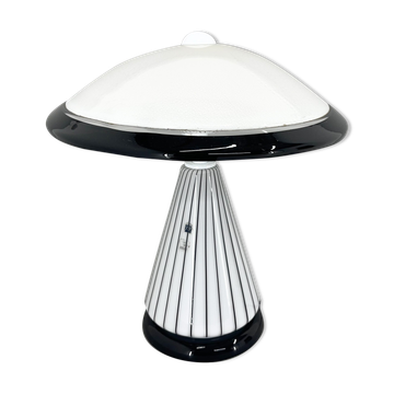 1980's Italian Mushroom Vetri Murano Glass Table Lamp by ZONCA, Labeled