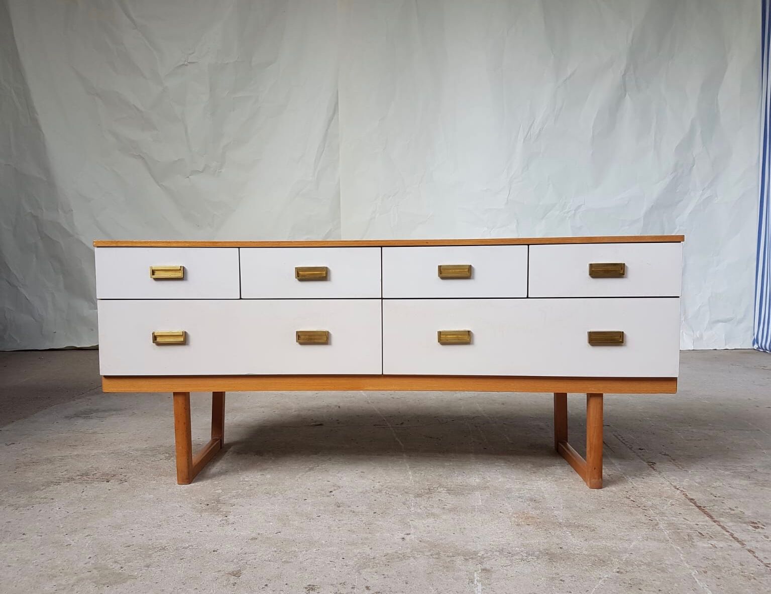 Mid century compact sideboard long chest of drawers danish Scandinavian design
