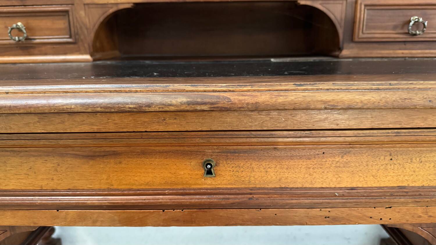 19th century walnut stepped desk