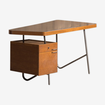 Vintage teak desk, Georges Frydman, 60s