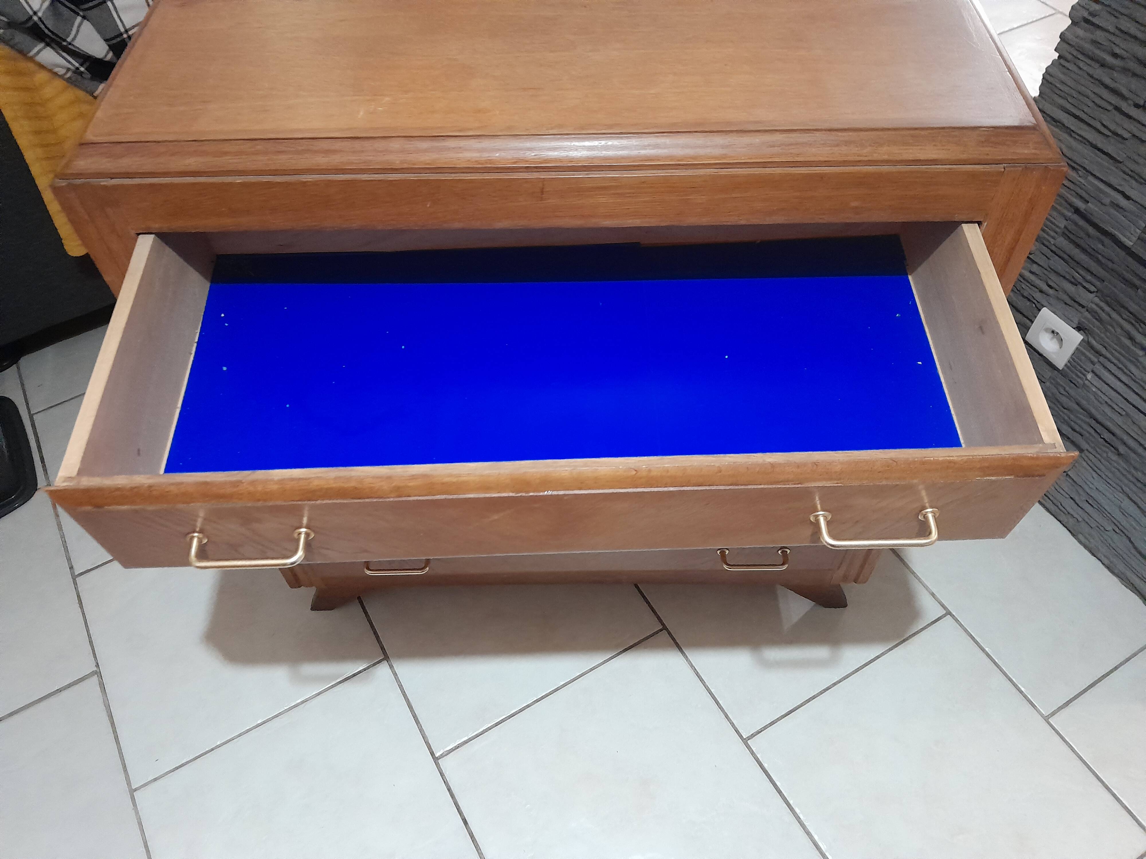 Old vintage chest of drawers Scandinavian compass feet