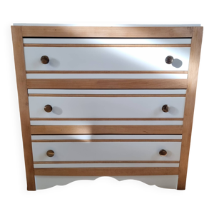 Commode blanche et bois