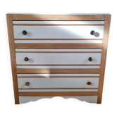 Commode blanche et bois