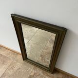 Antique french brass bistro mirror
