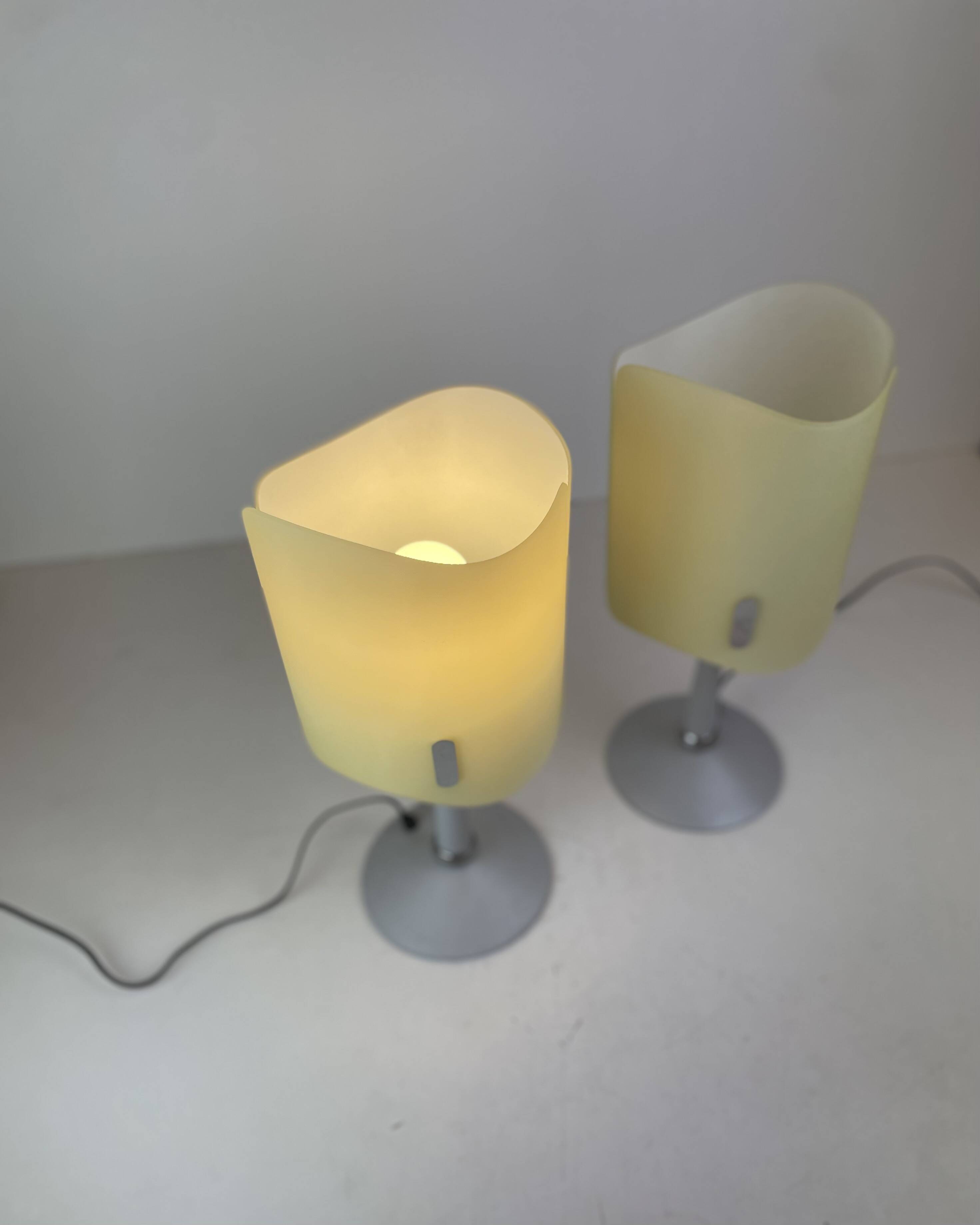 Pair of Italian Opaline Table Lamps, 1990s