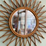 Old rattan mirror