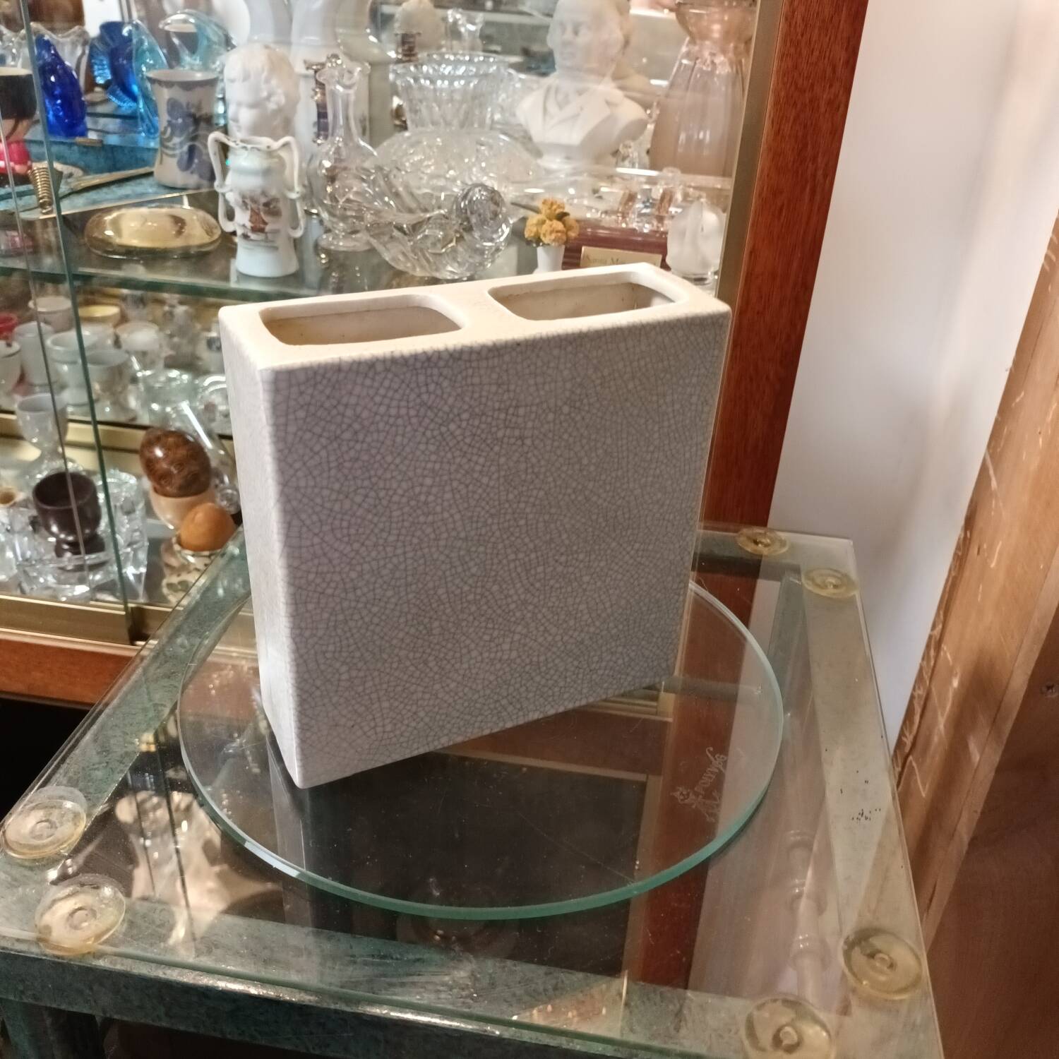 Vintage cracked ceramic vase