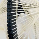 Black painted rustic wooden hanging lamp