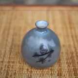 Glazed terracotta ball vase