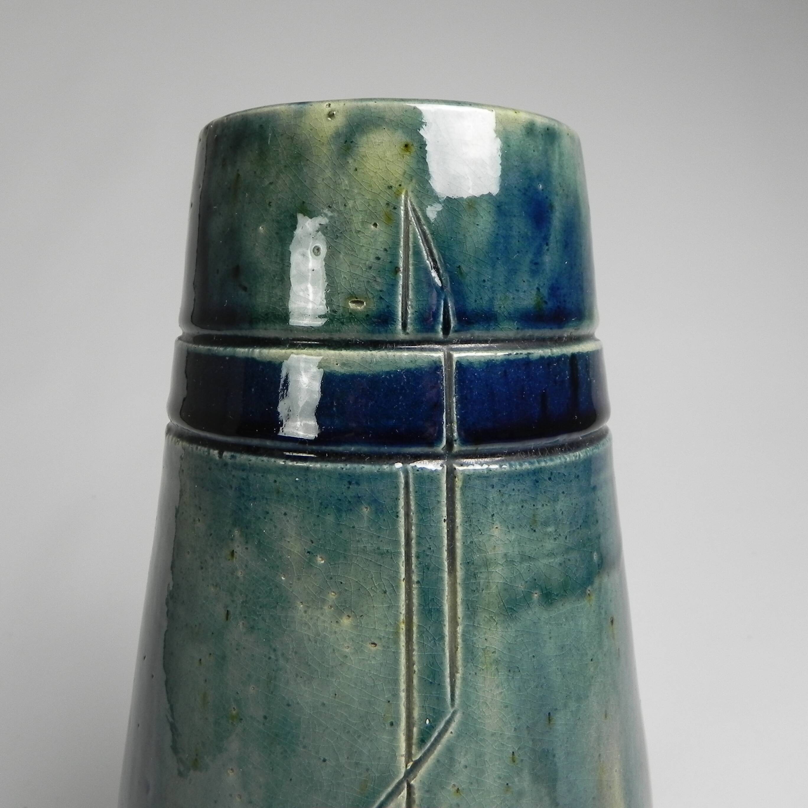 Art Deco Flemish vase with floral motifs, 1920s