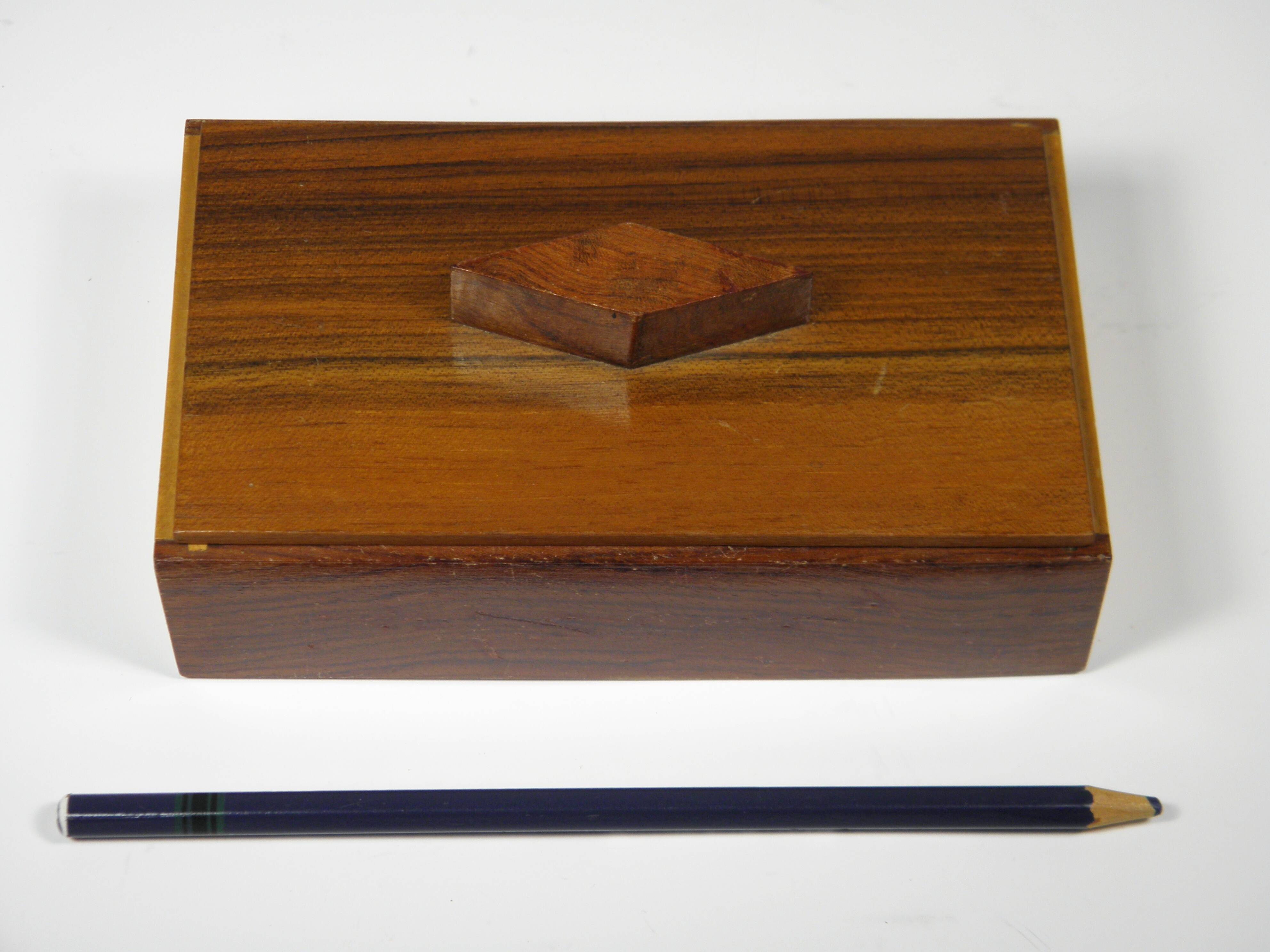 Art Deco Mahogany Cigar Box 15 x 9 cm