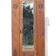 Vintage wardrobe, 1-door wooden wardrobe with beveled mirror, hanging wardrobe