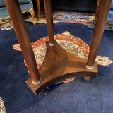 Empire circular pedestal table on 3 columns in mahogany with bronze marble top X