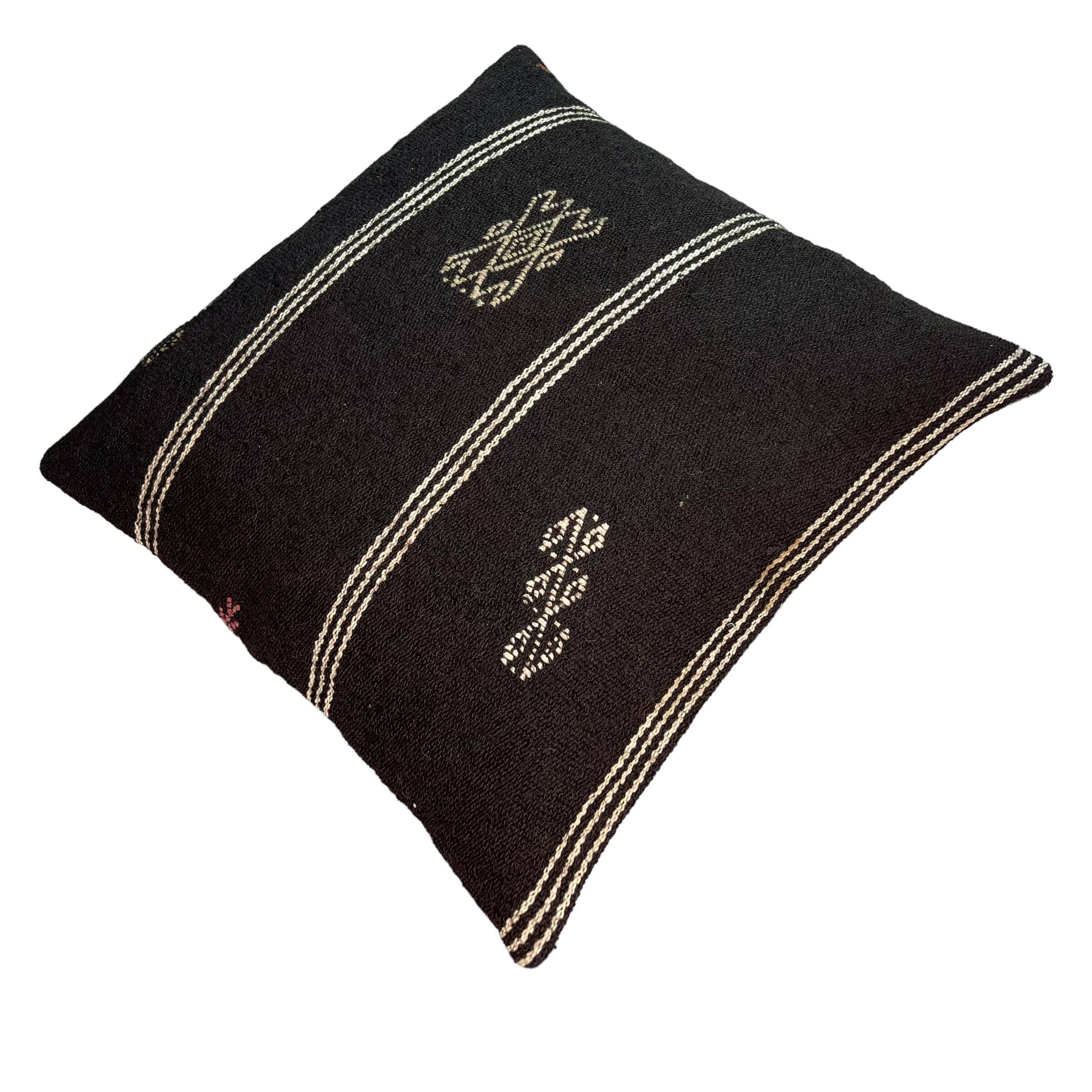 Vintage turkish kilim cushion cover , 55 x 55 cm