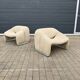 2x Artifort Groovy F598 Pierre Paulin, Pierre Frey: Chenille Igor (Sable)