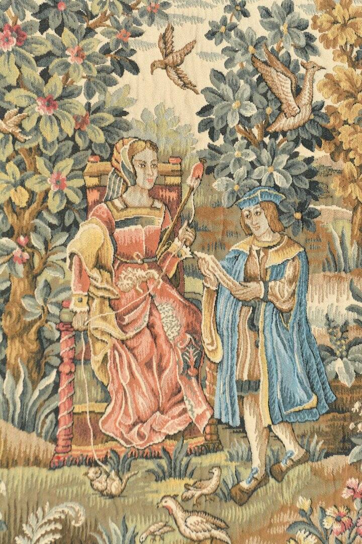 Louvières tapestry representing medieval scene